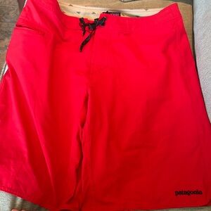 Patagonia red swimming trunks